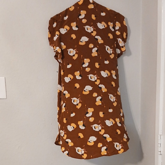 Equipment Floral Mini Dress in‎ Rust and Cream - Picture 5 of 11